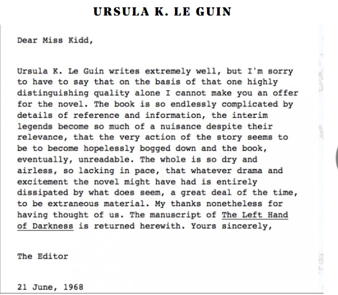 Ursula K Le guin rejection letter